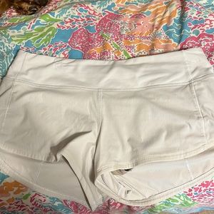 Lululemon white speed up shorts